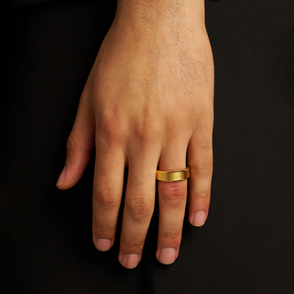 Anello Smussato (Oro) 8mm | Tungsteno Oro 18ct