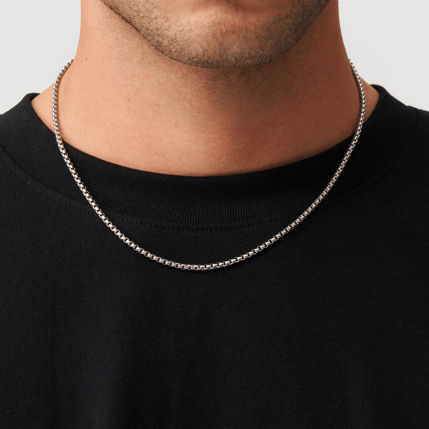 Collana a Catena a Scatola (Argento) 3mm