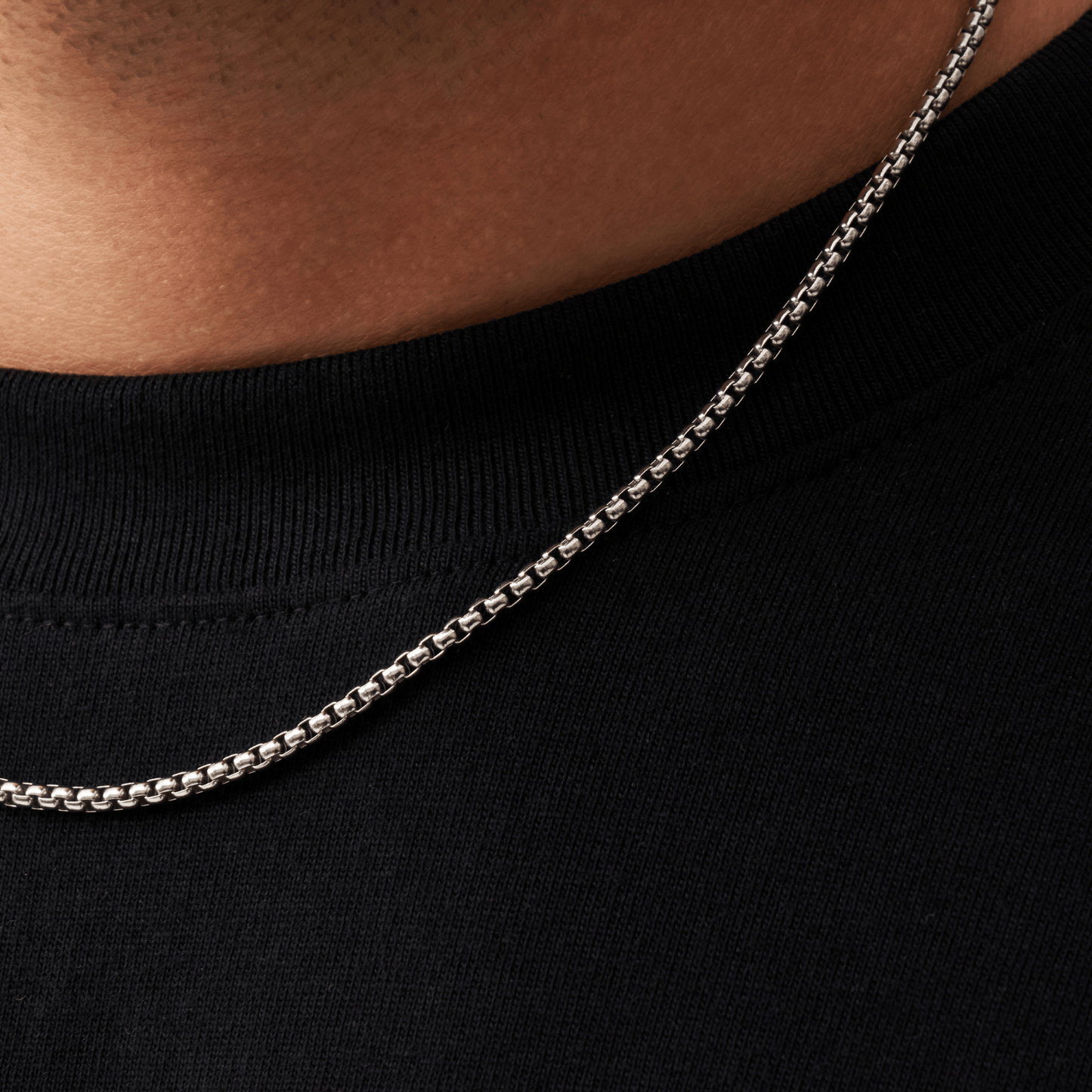 Collana a Catena a Scatola (Argento) 3mm