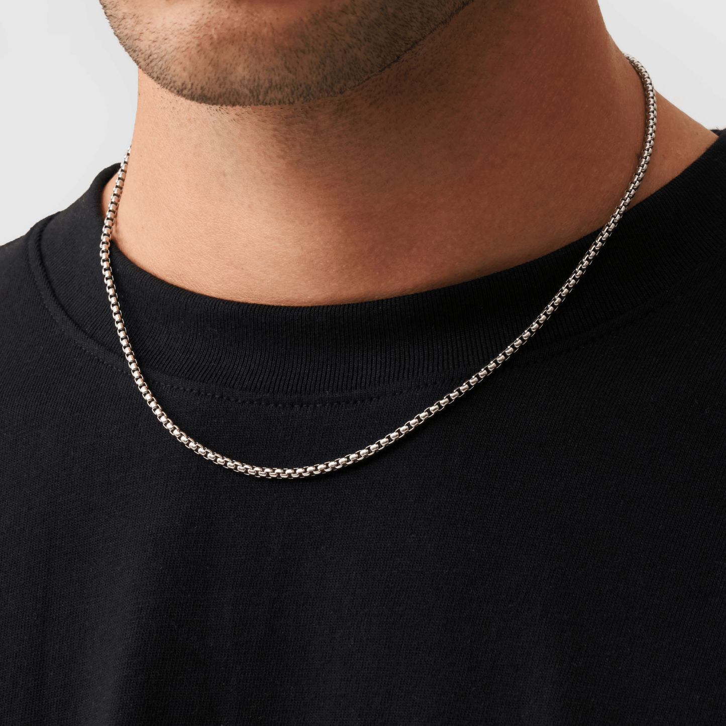 Collana a Catena a Scatola (Argento) 3mm