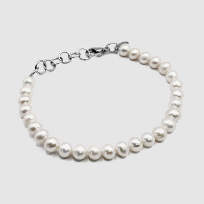Bracciale in Perle Reali Sferiche (Argento)