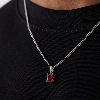 Pendente in Pietra Rubino (Argento)