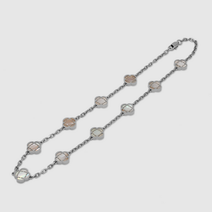 Collana in Pietra di Trifoglio Bianco (Argento)