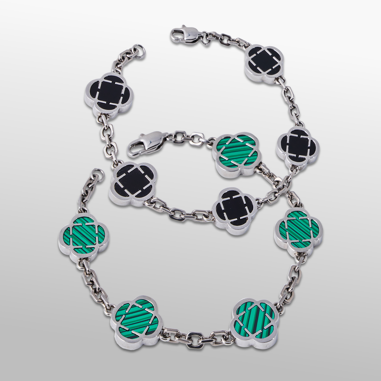 Set di Bracciali Clover Stone (Argento)