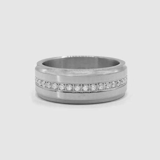 Anello a Fascia Iced (Argento)