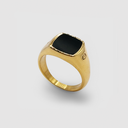 Anello Sigillo in Pietra Onice (Oro)