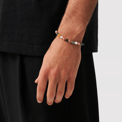 Bracciale con Perline di Pietra (Oro)