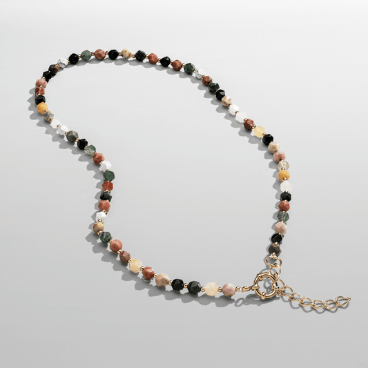 Collana con Perline di Pietra (Oro)