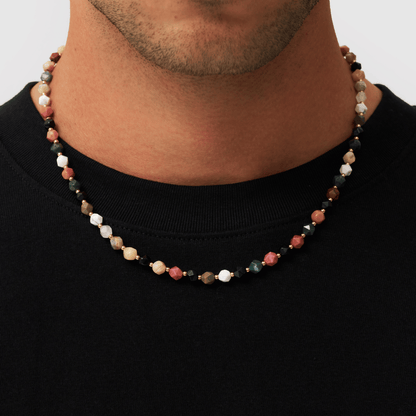 Collana con Perline di Pietra (Oro)