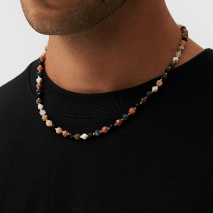 Collana con Perline di Pietra (Oro)