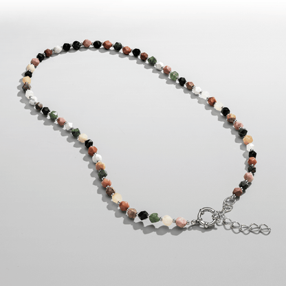Collana con Perline di Pietra (Argento)