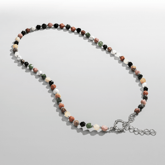 Collana con Perline di Pietra (Argento)