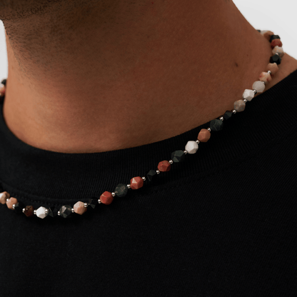 Collana con Perline di Pietra (Argento)