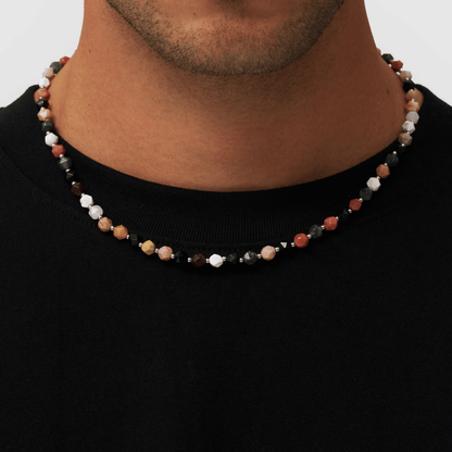 Collana con Perline di Pietra (Argento)