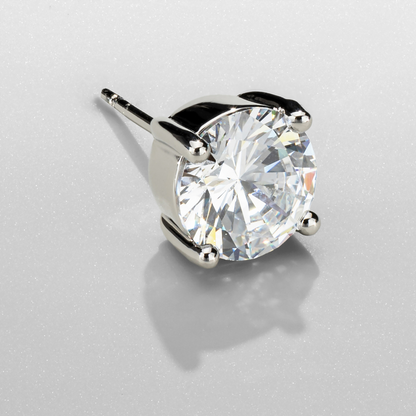 Orecchino a Perno Rotondo in Diamante (Argento)