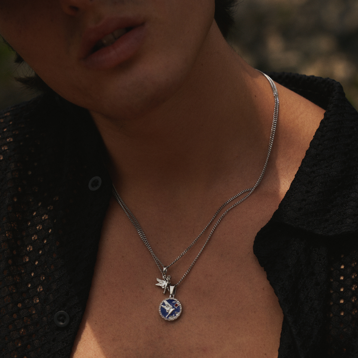 Ciondolo in Smalto con Rondine (Argento)