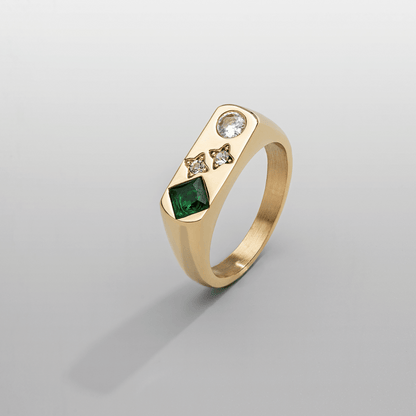 Anello Sigillo Vintage in Pietra (Oro)