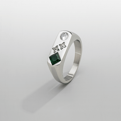Anello Signet Vintage in Pietra (Argento)