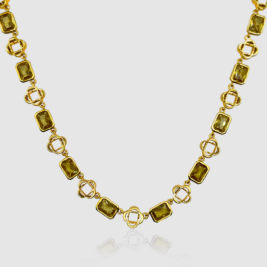 Collana a Quadrifoglio in Gemma Gialla (Oro)