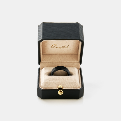 Anello Smussato (Nero) 8mm | Argento Sterlingo