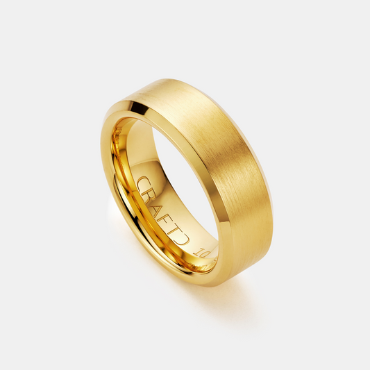 Anello Smussato (Oro) 8mm | Tungsteno Oro 18ct