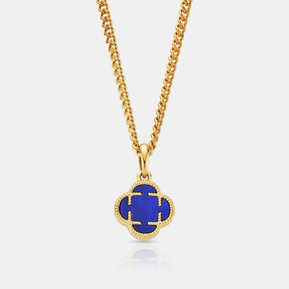 Pendente in Pietra di Trifoglio Blu (Oro)