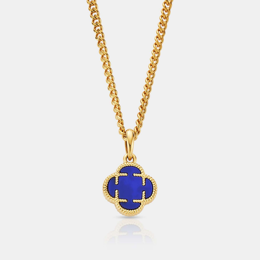 Pendente in Pietra di Trifoglio Blu (Oro)