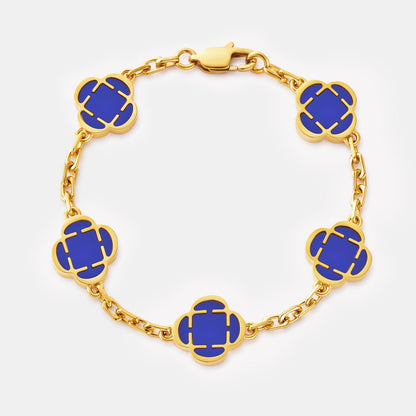 Bracciale in Pietra di Trifoglio Blu (Oro)