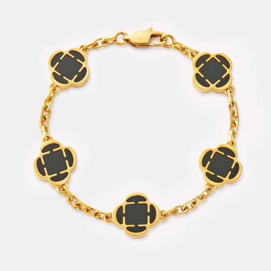Bracciale in Pietra Onice Clover (Oro)