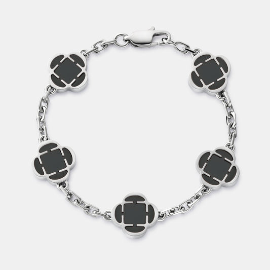 Bracciale in Pietra Onice Clover (Argento)