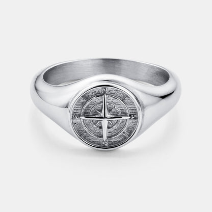 Anello Sigillo Compass (Argento)
