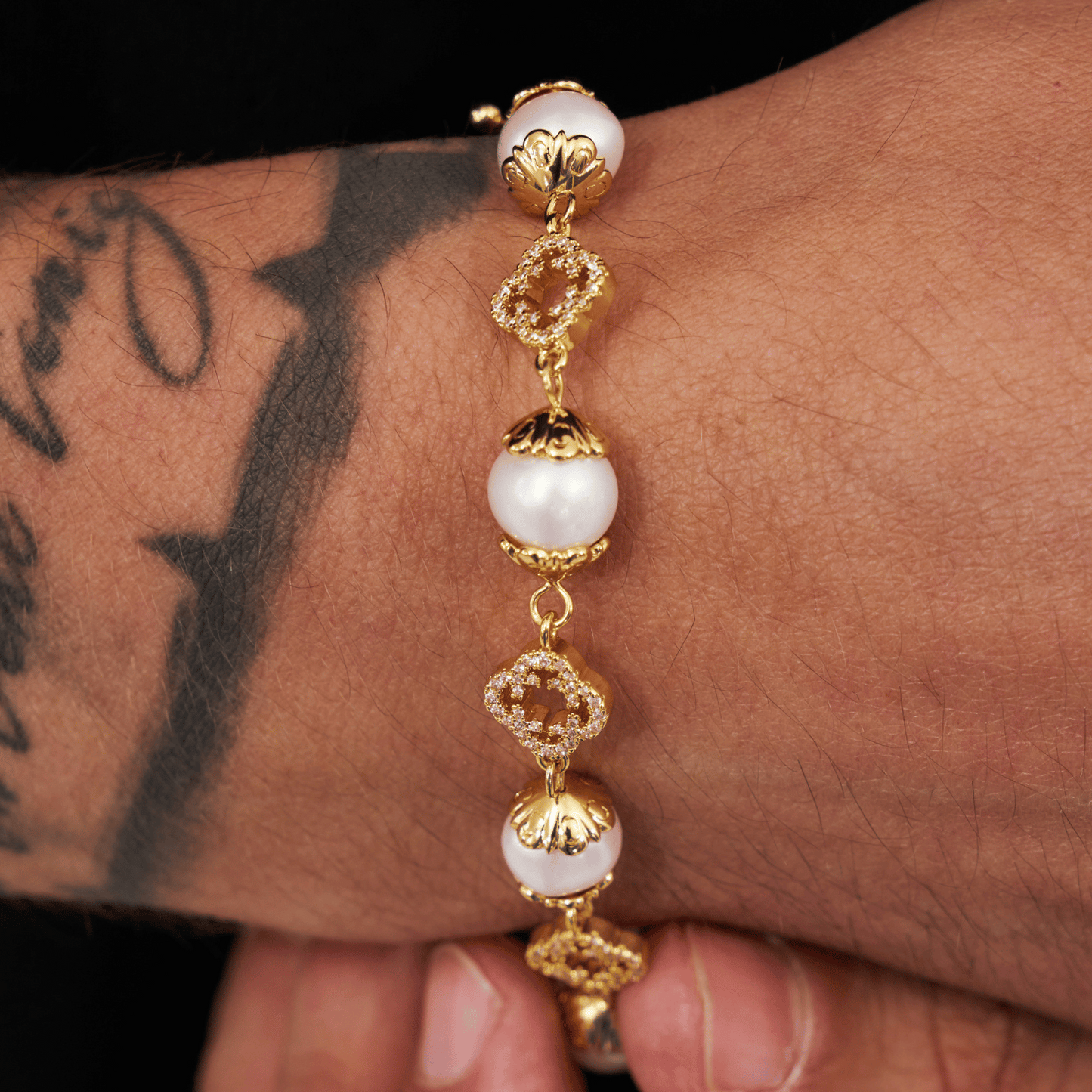 Bracciale in Perle Vere Filigrana (Oro)