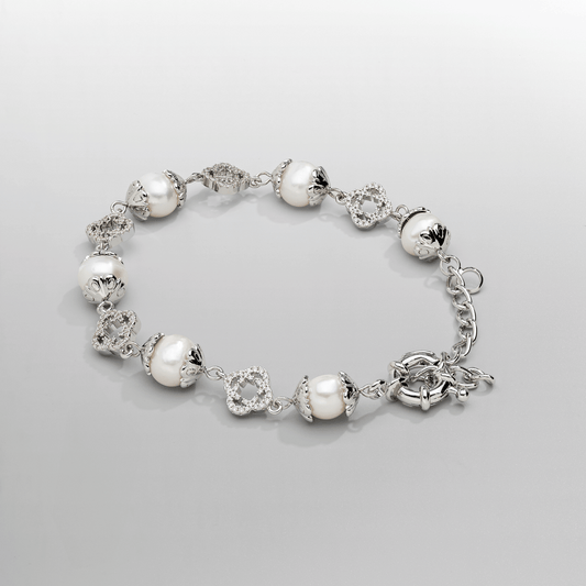 Bracciale in Perle Vere Filigrana (Argento)