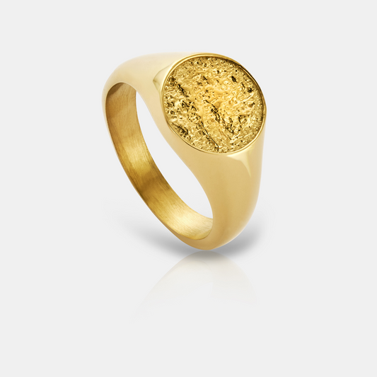Anello Sigillare Martellato (Oro)