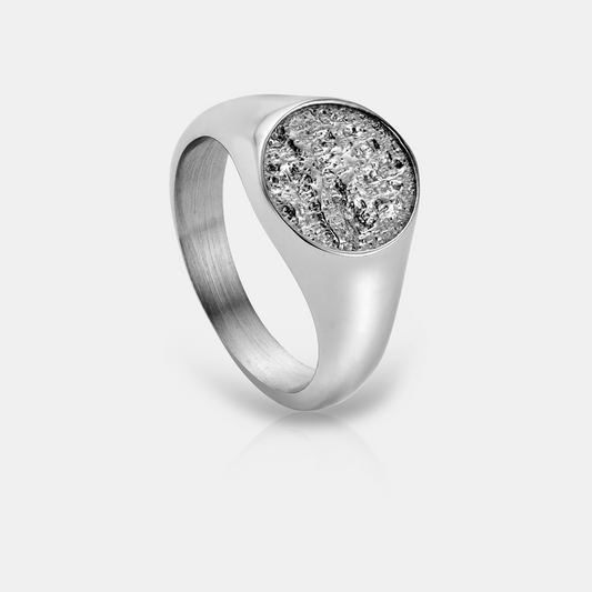 Anello Sigillo Martellato (Argento)