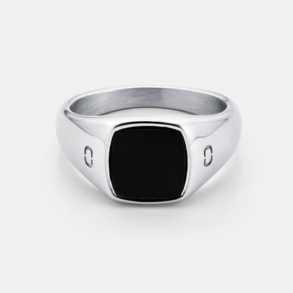 Anello Signet in Pietra Onice (Argento)