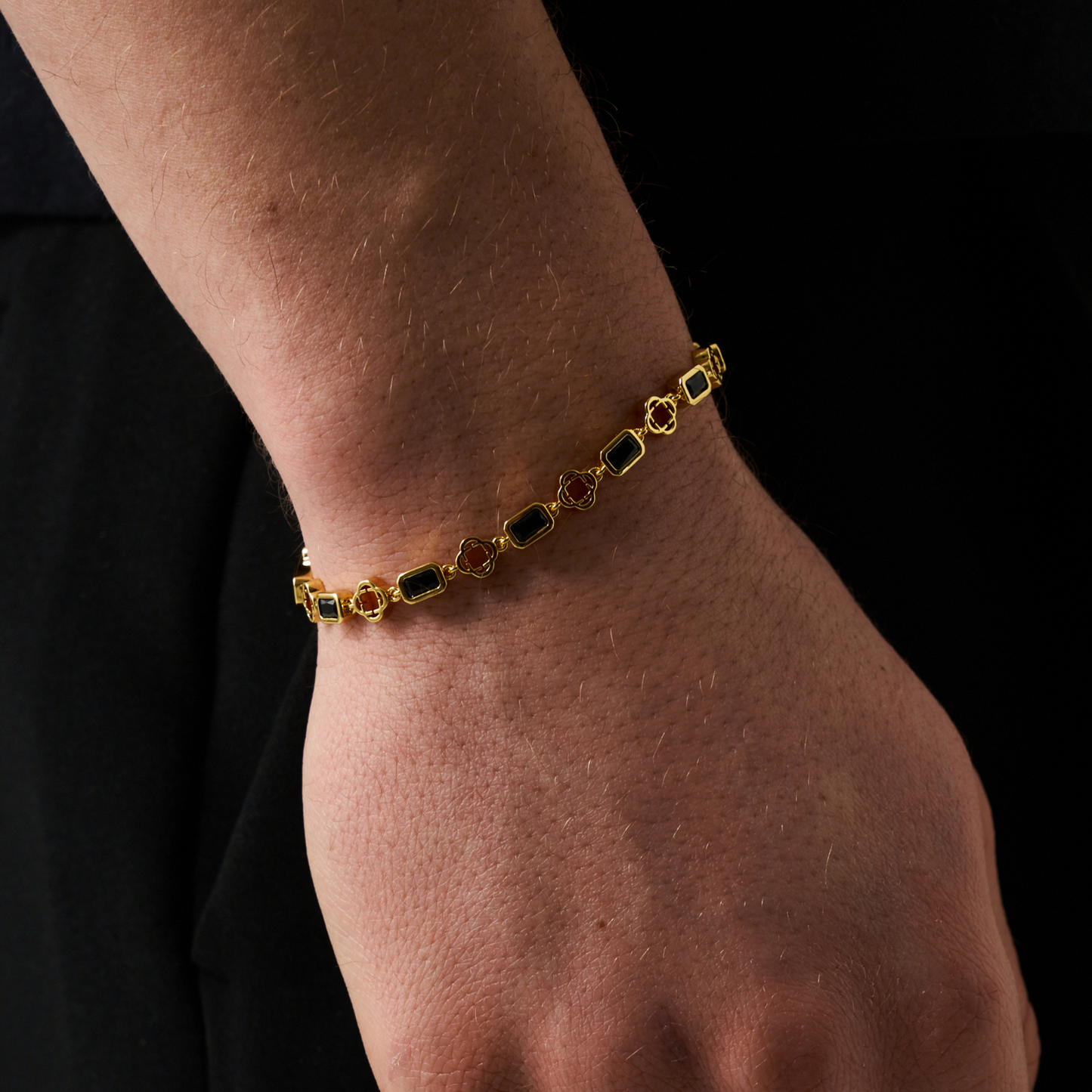 Bracciale Clover in Onice (Oro)