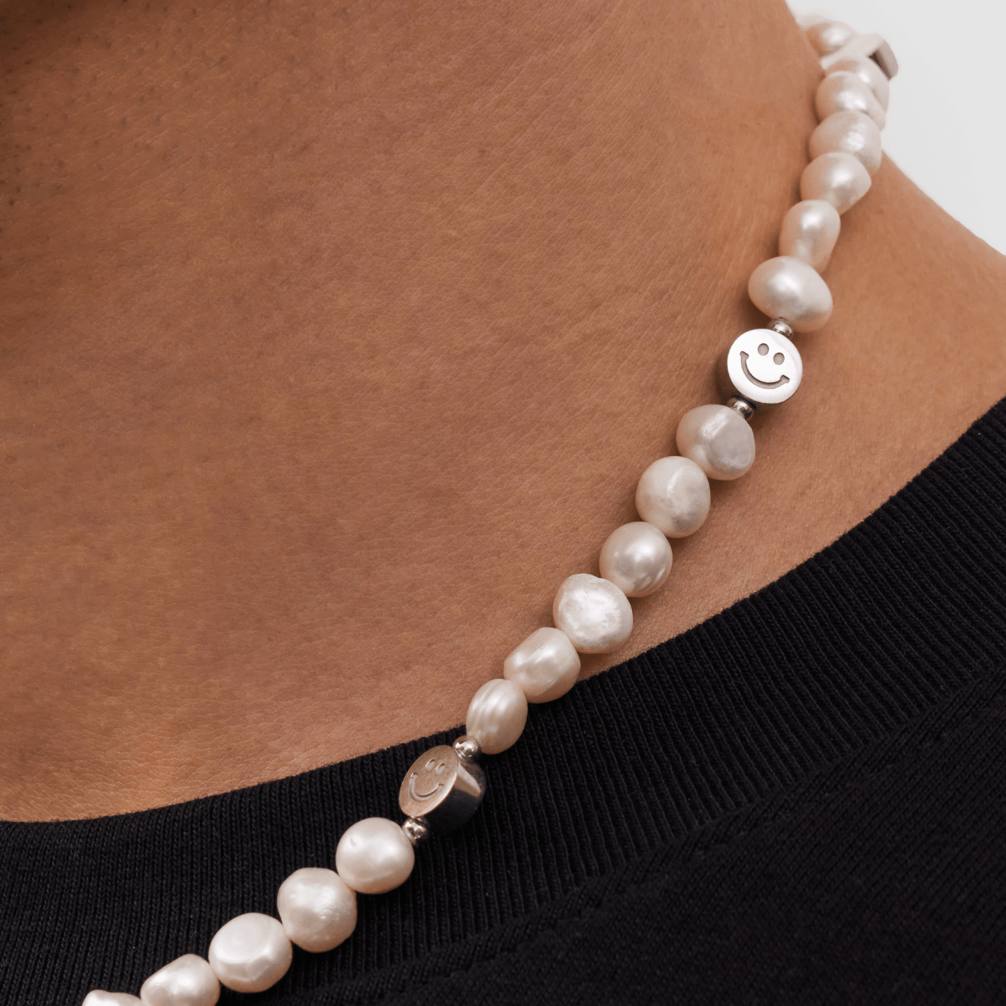 Collana di Perle Vere Smiley (Argento)