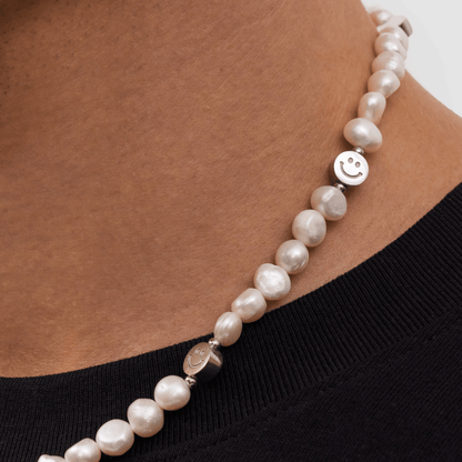 Collana di Perle Vere Smiley (Argento)