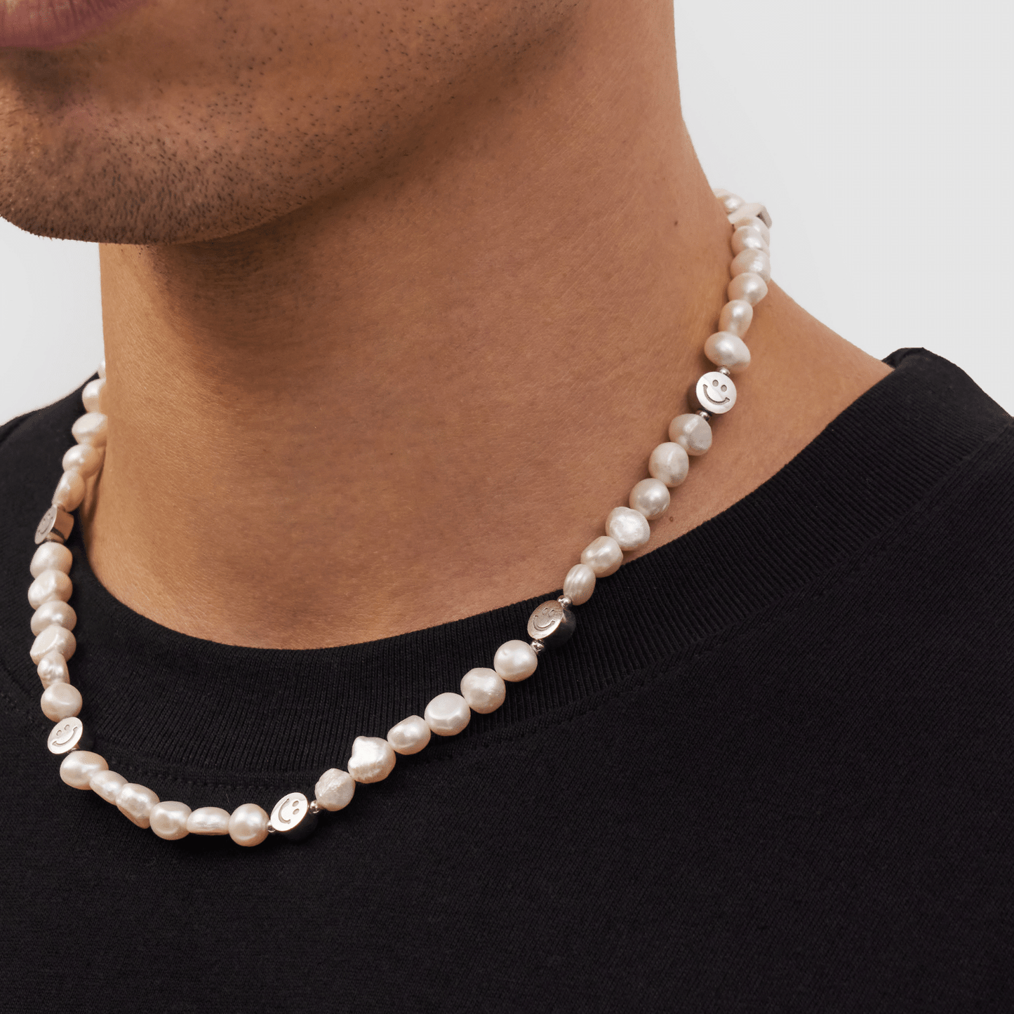 Collana di Perle Vere Smiley (Argento)