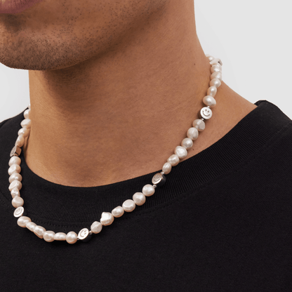 Collana di Perle Vere Smiley (Argento)