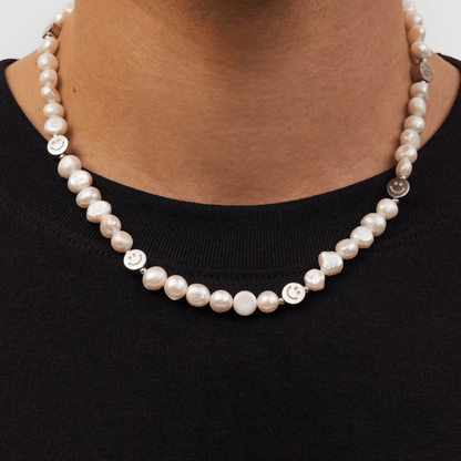 Collana di Perle Vere Smiley (Argento)