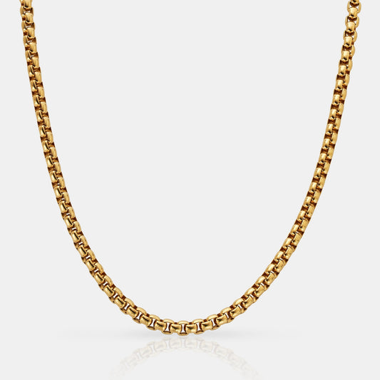 Collana a Catena a Scatola (Oro) 5mm