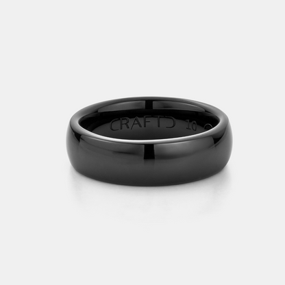 Anello Rotondo (Nero) 7mm | Argento Sterling
