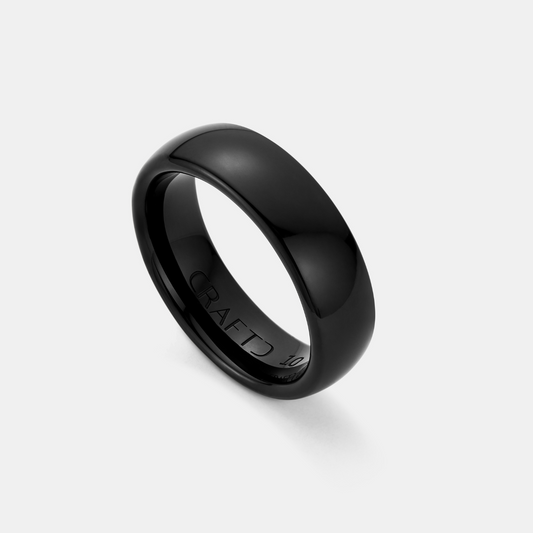 Anello Rotondo (Nero) 7mm | Argento Sterling