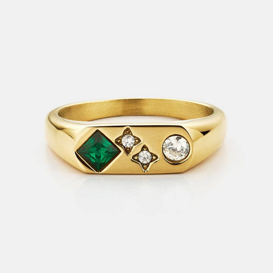 Anello Sigillo Vintage in Pietra (Oro)