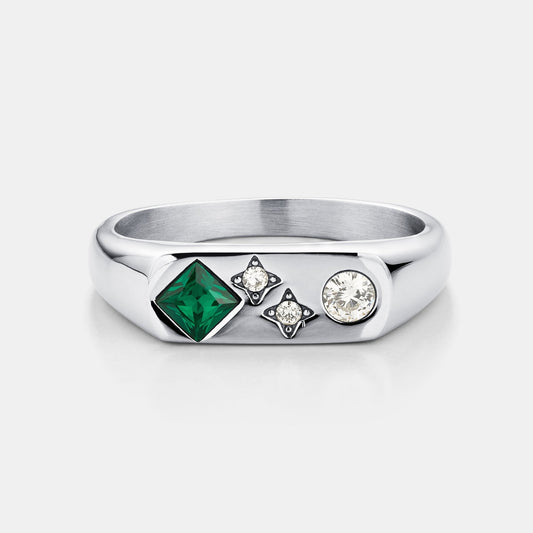 Anello Signet Vintage in Pietra (Argento)
