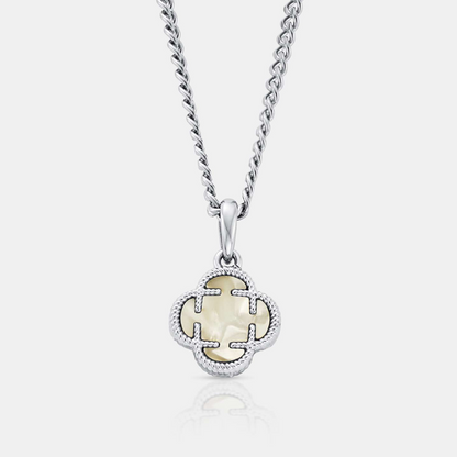 Pendente in Pietra di Trifoglio Bianco (Argento)